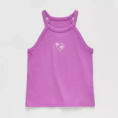 Thereabouts Little & Big Kid Girls Crew Neck Sleeveless Tank Top In Purple