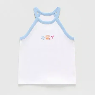 Thereabouts Little & Big Kid Girls Crew Neck Sleeveless Tank Top In White