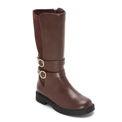 Thereabouts Little & Big Kid Girls Delaney Flat Heel Riding Boots In Brown