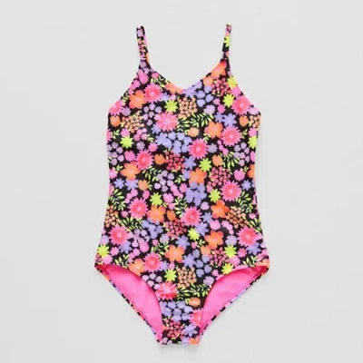 Thereabouts Little & Big Kid Girls Floral One Piece Swimsuit In Pink