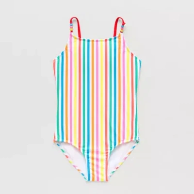 Thereabouts Little & Big Kid Girls Floral Sleeveless One Piece Swimsuit In Multi