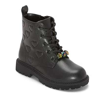 Thereabouts Little & Big Kid Girls Harmony Block Heel Combat Boots In Black