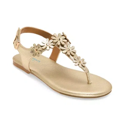 Thereabouts Little & Big Kid Girls Hazel Adjustable Strap Flat Sandals In Yellow