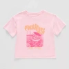Thereabouts Little & Big Kid Girls Hidden Access Opening Crew Neck Short Sleeve Adaptive Boxy Fit Graphic T-shir In Pink