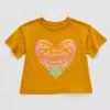 Thereabouts Little & Big Kid Girls Hidden Access Opening Crew Neck Short Sleeve Adaptive Boxy Fit Graphic T-shir In Yellow