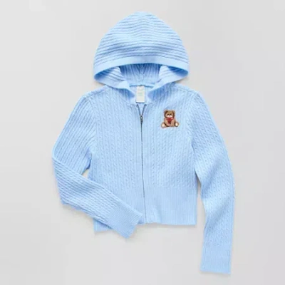 Thereabouts Little & Big Kid Girls Hooded Long Sleeve Layered Sweater In Blue
