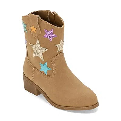 Thereabouts Little & Big Kid Girls Jolene Block Heel Cowboy Boots In Brown