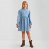 Thereabouts Little & Big Kid Girls Long Sleeve A-line Dress In Blue