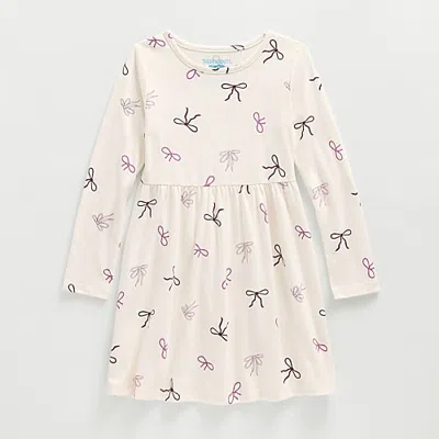 Thereabouts Little & Big Kid Girls Long Sleeve A-line Dress In White