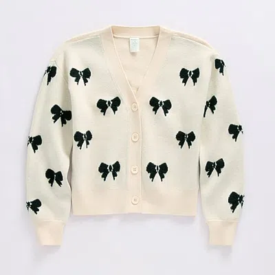 Thereabouts Little & Big Kid Girls Long Sleeve Button Cardigan In White