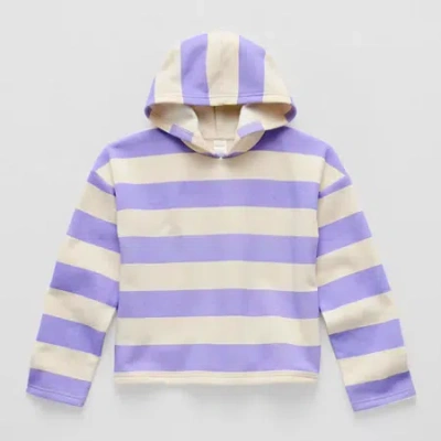 Thereabouts Little & Big Kid Girls Long Sleeve Fleece Hoodie In Purple