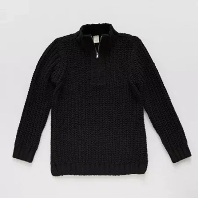 Thereabouts Little & Big Kid Girls Long Sleeve Pullover Sweater In Black