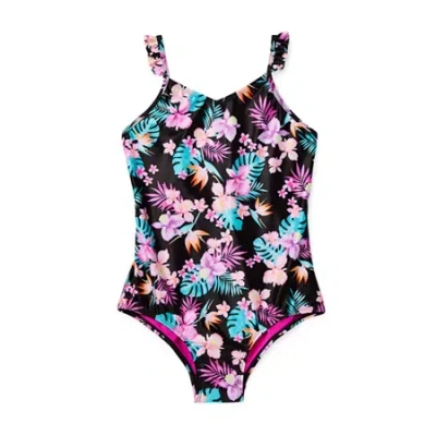 Thereabouts Little & Big Kid Girls One Piece Swimsuit In Black