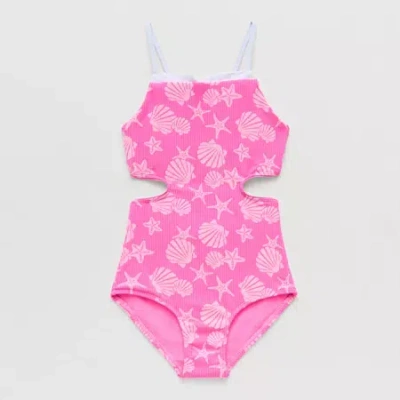 Thereabouts Little & Big Kid Girls One Piece Swimsuit In Pink