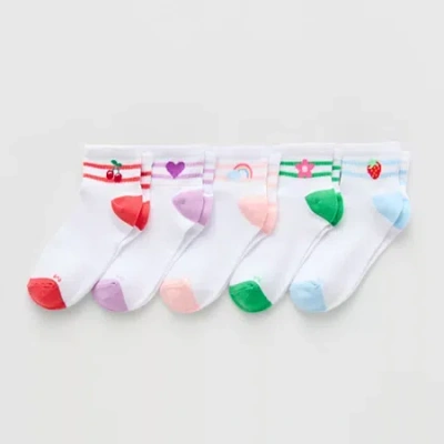 Thereabouts Little & Big Kid Girls Quarter Ankle Socks In Multi
