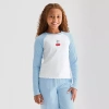 Thereabouts Little & Big Kid Girls Round Neck Long Sleeve Graphic T-shirt In Blue