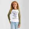 Thereabouts Little & Big Kid Girls Round Neck Long Sleeve Graphic T-shirt In Brown