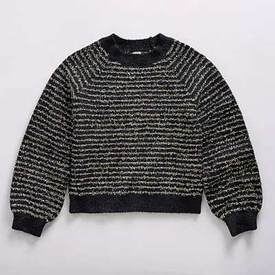 Thereabouts Little & Big Kid Girls Round Neck Long Sleeve Pullover Sweater In Black