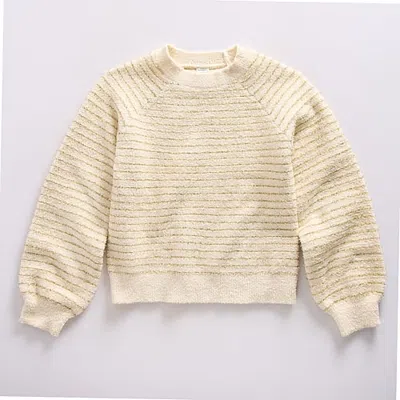 Thereabouts Little & Big Kid Girls Round Neck Long Sleeve Pullover Sweater In White