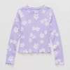 Thereabouts Little & Big Kid Girls Round Neck Long Sleeve T-shirt In Purple