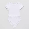Thereabouts Little & Big Kid Girls Round Neck Short Sleeve Adaptive Bodysuit In White