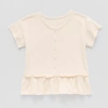 Thereabouts Little & Big Kid Girls Round Neck Short Sleeve Peplum Top In White