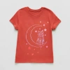 Thereabouts Little & Big Kid Girls Round Neck Short Sleeve Regular Fit Graphic T-shirt In Brown