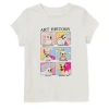 Thereabouts Little & Big Kid Girls Round Neck Short Sleeve Regular Fit Graphic T-shirt In White
