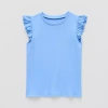 Thereabouts Little & Big Kid Girls Round Neck Short Sleeve T-shirt In Blue