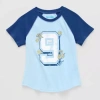 Thereabouts Little & Big Kid Girls Round Neck Short Sleeve T-shirt In Blue