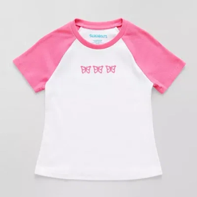 Thereabouts Little & Big Kid Girls Round Neck Short Sleeve T-shirt In Pink