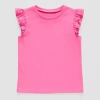 Thereabouts Little & Big Kid Girls Round Neck Short Sleeve T-shirt In Pink