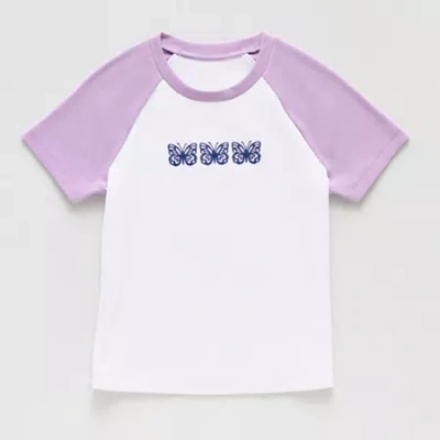 Thereabouts Little & Big Kid Girls Round Neck Short Sleeve T-shirt In Pink