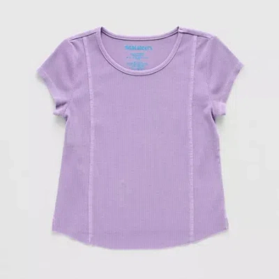 Thereabouts Little & Big Kid Girls Round Neck Short Sleeve T-shirt In Purple