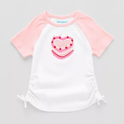 Thereabouts Little & Big Kid Girls Round Neck Short Sleeve T-shirt In Red