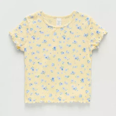 Thereabouts Little & Big Kid Girls Round Neck Short Sleeve T-shirt In Multi