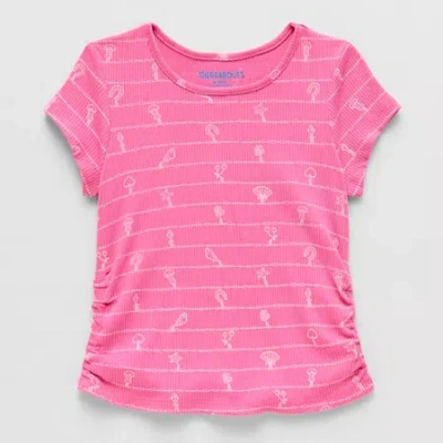 Thereabouts Little & Big Kid Girls Round Neck Short Sleeve T-shirt In Multi