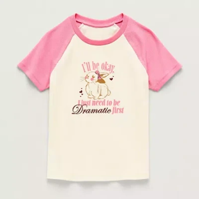 Thereabouts Little & Big Kid Girls Round Neck Short Sleeve T-shirt In Multi
