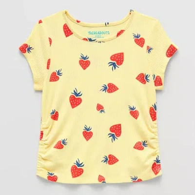 Thereabouts Little & Big Kid Girls Round Neck Short Sleeve T-shirt In Yellow