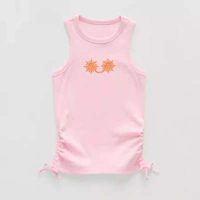 Thereabouts Little & Big Kid Girls Round Neck Sleeveless Tank Top In Pink