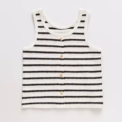 Thereabouts Little & Big Kid Girls Scoop Neck Sleeveless Tank Top In Black