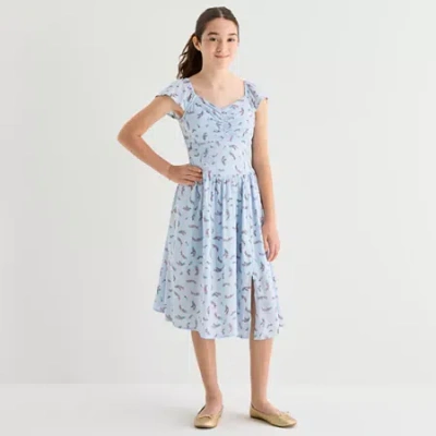 Thereabouts Little & Big Kid Girls Short Sleeve A-line Dress In Blue