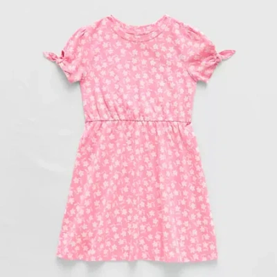 Thereabouts Little & Big Kid Girls Short Sleeve A-line Dress In Pink