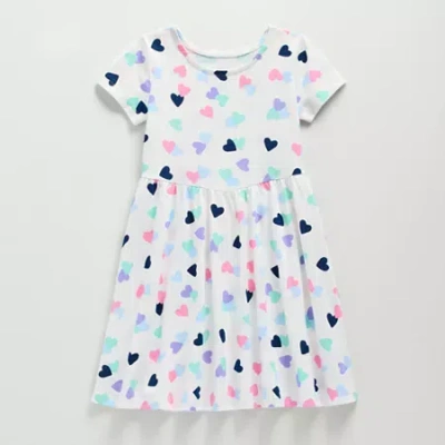 Thereabouts Little & Big Kid Girls Short Sleeve A-line Dress In Yellow