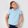 Thereabouts Little & Big Kid Girls Short Sleeve Regular Fit Polo Shirt In Blue