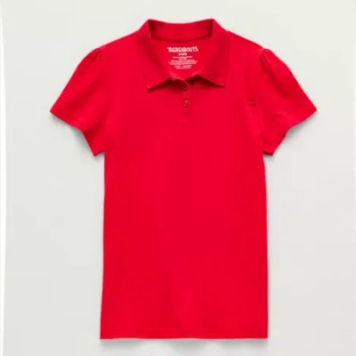 Thereabouts Little & Big Kid Girls Short Sleeve Regular Fit Polo Shirt In Red