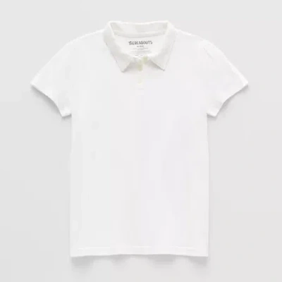 Thereabouts Little & Big Kid Girls Short Sleeve Regular Fit Polo Shirt In White