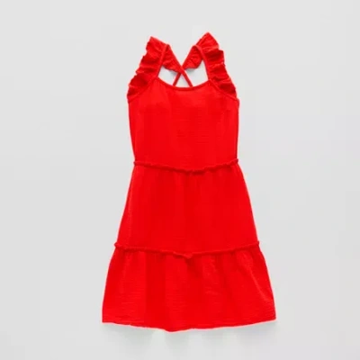 Thereabouts Little & Big Kid Girls Sleeveless A-line Dress In Orange