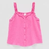 Thereabouts Little & Big Kid Girls Square Neck Embroidered Sleeveless Tank Top In Pink