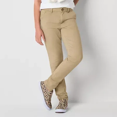 Thereabouts Little & Big Kid Girls Straight Straight Fit Flat Front Pant In Sand